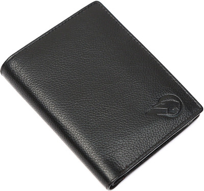 

RUGE Men Black Genuine Leather Wallet(10 Card Slots)