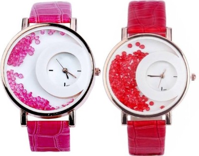 ReniSales NEW STYLISH LATEST FASHION PINK AND RED DIAMOND WATCH Watch  - For Women   Watches  (ReniSales)