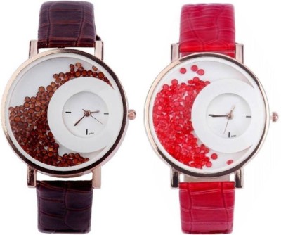 ReniSales NEW STYLISH LATEST FASHION BROWN AND RED DIAMOND WATCH Watch  - For Women   Watches  (ReniSales)