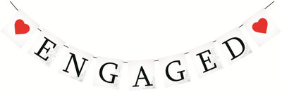 

SYGA Engaged Banner Photo Booth Props Banner(4 ft, Pack of 1)