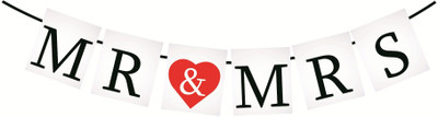 

SYGA Mr And Mrs Banner Photo Booth Props Banner(2.8 ft, Pack of 1)