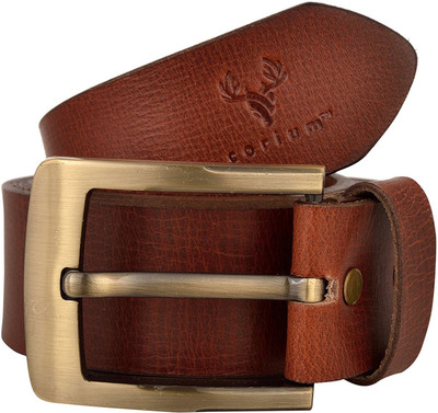 

Corium Men Tan Genuine Leather Belt