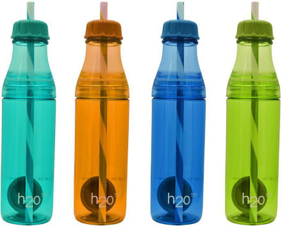 

K kudos Enterprise Plastic Water Bottle Cup Flip Straw Bottle 1000 ml Sipper(Pack of 4, Multicolor)