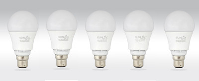 

SUNLUX 8 W Round B22 LED Bulb(White, Pack of 5)