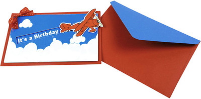 

Crack of Dawn Crafts Crack of Dawn Crafts Sliding Airplane Handmade Birthday Party Invitations - Pack of 6 Invitation Card(Red, Pack of 6)