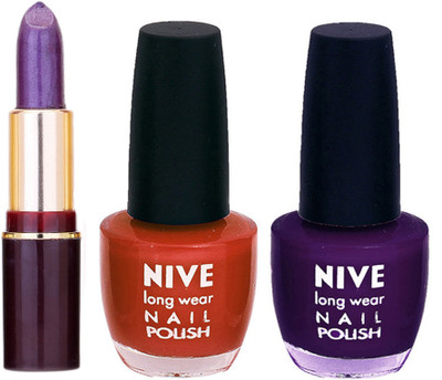 

Lady Fashion NIVE NAIL POLISH + LIPSTICK COMBO(Set of 3)