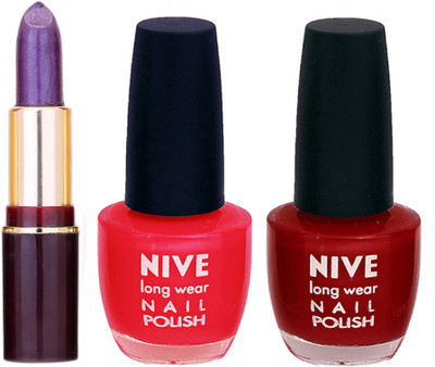 

Lady Fashion NIVE NAIL POLISH + LIPSTICK COMBO(Set of 3)