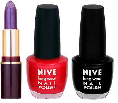 

Lady Fashion NIVE NAIL POLISH + LIPSTICK COMBO(Set of 3)