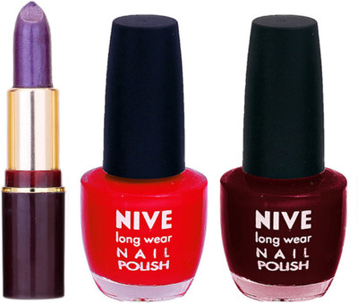 

Lady Fashion NIVE NAIL POLISH + LIPSTICK COMBO(Set of 3)