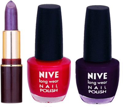 

Lady Fashion NIVE NAIL POLISH + LIPSTICK COMBO(Set of 3)