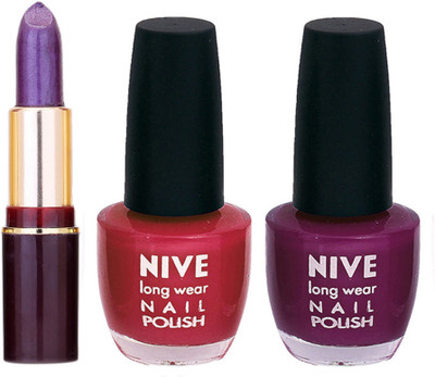 

Lady Fashion NIVE NAIL POLISH + LIPSTICK COMBO(Set of 3)