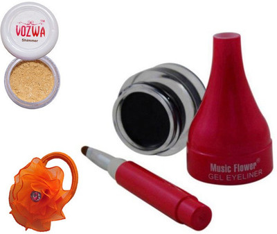

Vozwa Golden Shimmer Powder, Music Flower Gel Eyeliner and band(Set of 3)