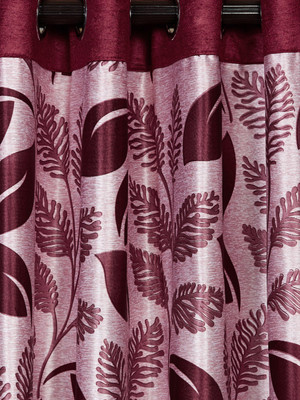 

Cortina 270 cm (9 ft) Polyester Long Door Curtain Single Curtain(Striped, Maroon)