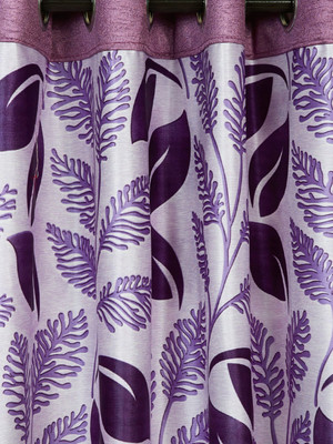

Cortina 210 cm (7 ft) Polyester Door Curtain Single Curtain(Self Design, Purple)