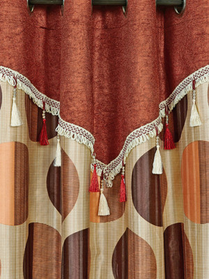 

Cortina 210 cm (7 ft) Polyester Door Curtain Single Curtain(Solid, Orange)