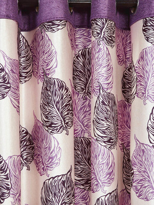 

Cortina 270 cm (9 ft) Polyester Long Door Curtain Single Curtain(Floral, Purple)