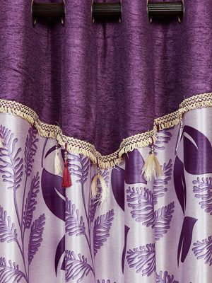 

Cortina 150 cm (5 ft) Polyester Window Curtain Single Curtain(Abstract, Purple)