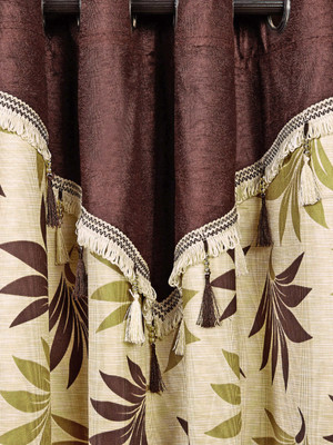 

Cortina 210 cm (7 ft) Polyester Door Curtain Single Curtain(Printed, Brown)