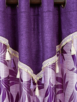 

Cortina 210 cm (7 ft) Polyester Door Curtain Single Curtain(Floral, Purple)