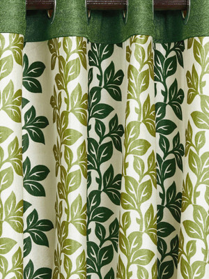 Cortina 270 cm (9 ft) Polyester Long Door Curtain Single Curtain(Floral, Maroon)