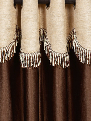 

Cortina 210 cm (7 ft) Polyester Door Curtain Single Curtain(Solid, Brown)
