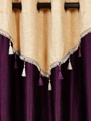 

Cortina 270 cm (9 ft) Polyester Long Door Curtain Single Curtain(Solid, Purple)