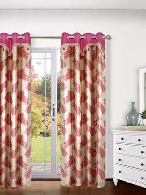 

Cortina 210 cm (7 ft) Polyester Door Curtain Single Curtain(Printed, Pink)