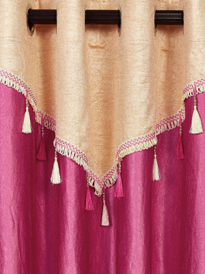 

Cortina 210 cm (7 ft) Polyester Door Curtain Single Curtain(Floral, Pink)