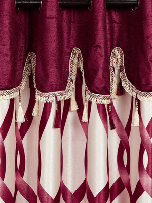 

Cortina 210 cm (7 ft) Polyester Door Curtain Single Curtain(Floral, Maroon)