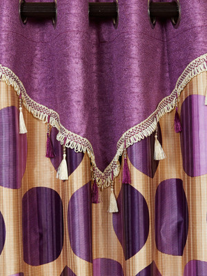 

Cortina 270 cm (9 ft) Polyester Long Door Curtain Single Curtain(Floral, Purple)
