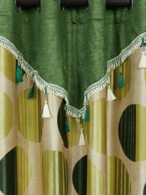

Cortina 210 cm (7 ft) Polyester Door Curtain Single Curtain(Floral, Green)