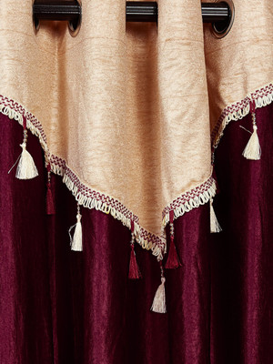 

Cortina 270 cm (9 ft) Polyester Long Door Curtain Single Curtain(Floral, Maroon)
