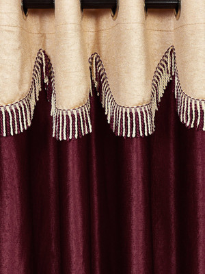 

Cortina 210 cm (7 ft) Polyester Door Curtain Single Curtain(Motif, Maroon)