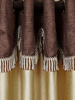 

Cortina 150 cm (5 ft) Polyester Window Curtain Single Curtain(Solid, Gold)