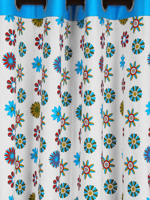 

Cortina 150 cm (5 ft) Cotton Window Curtain Single Curtain(Floral, Multicolor)