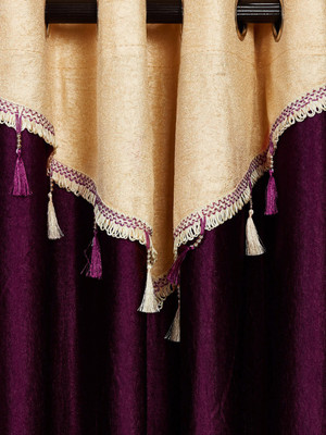 

Cortina 150 cm (5 ft) Polyester Window Curtain Single Curtain(Solid, Purple)