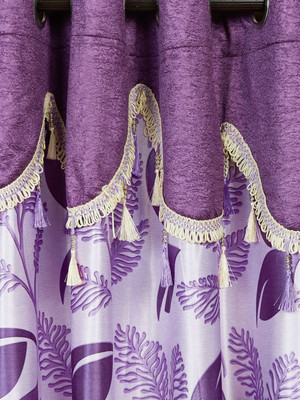 

Cortina 210 cm (7 ft) Polyester Door Curtain Single Curtain(Floral, Purple)