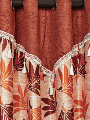 

Cortina 270 cm (9 ft) Polyester Long Door Curtain Single Curtain(Solid, Orange)