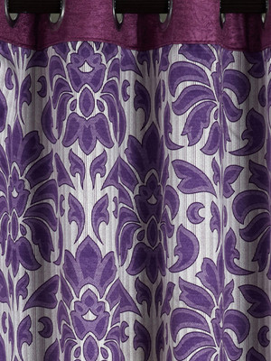 

Cortina 210 cm (7 ft) Polyester Door Curtain Single Curtain(Motif, Purple)