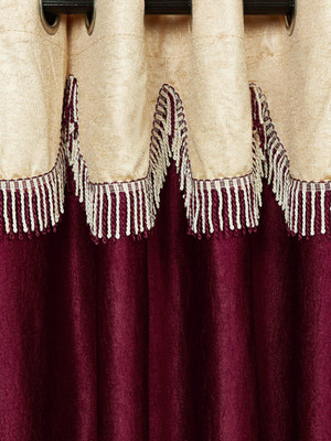 

Cortina 270 cm (9 ft) Polyester Long Door Curtain Single Curtain(Motif, Maroon)