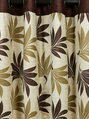 

Cortina 210 cm (7 ft) Polyester Door Curtain Single Curtain(Floral, Brown)