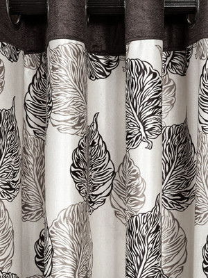 

Cortina 270 cm (9 ft) Polyester Long Door Curtain Single Curtain(Floral, Brown)