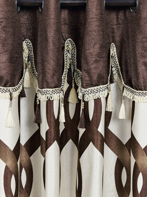 

Cortina 210 cm (7 ft) Polyester Door Curtain Single Curtain(Floral, Brown)