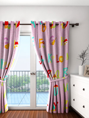

Cortina 210 cm (7 ft) Polyester Door Curtain Single Curtain(Abstract, Pink)