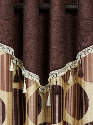

Cortina 270 cm (9 ft) Polyester Long Door Curtain Single Curtain(Printed, Orange)