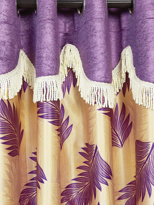

Cortina 150 cm (5 ft) Polyester Window Curtain Single Curtain(Solid, Purple)