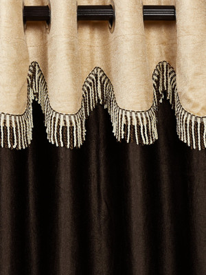 

Cortina 270 cm (9 ft) Polyester Long Door Curtain Single Curtain(Floral, Brown)