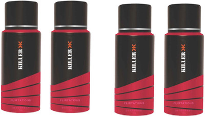 

killer Flirtatious Deodorant Spray - For Men & Women(150 ml, Pack of 4)