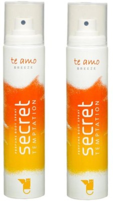 secret temptation Te Amo Breeze Perfume Pack of 2 Deodorant Spray  -  For Women (240 ml, Pack of 2)