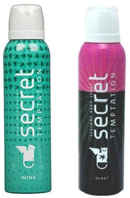 

Secret Temptation Wink And Blast Combo Pack 2 Deodorant Spray - For Women(300 ml, Pack of 2)